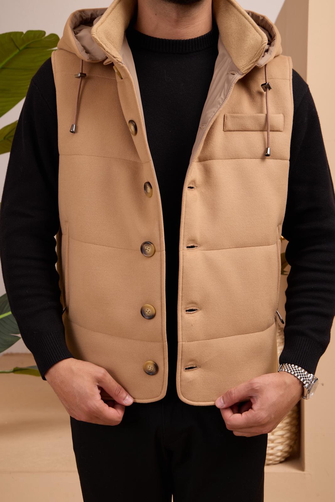 Men's Hooded Cashmere Vest
