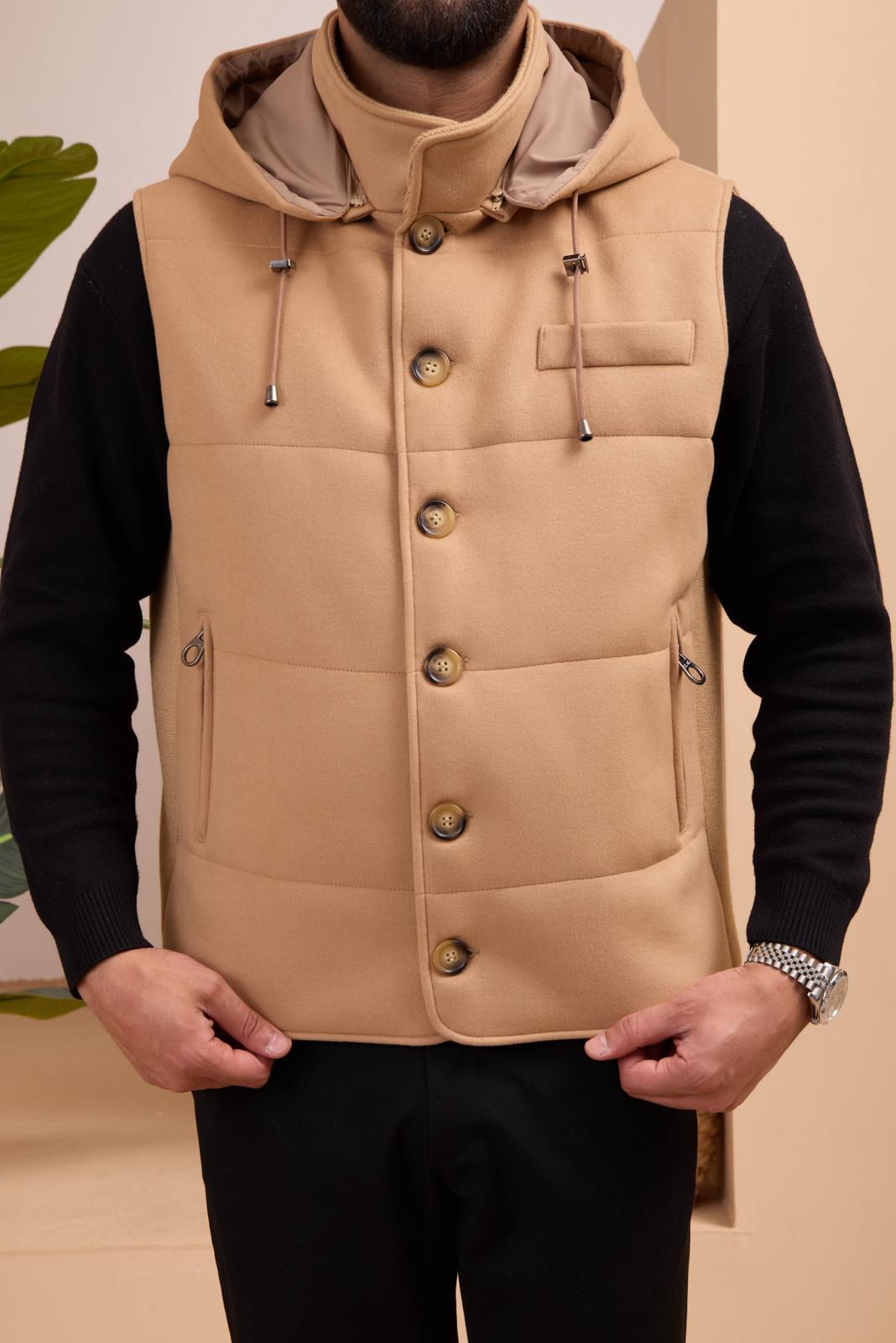 Men's Hooded Cashmere Vest