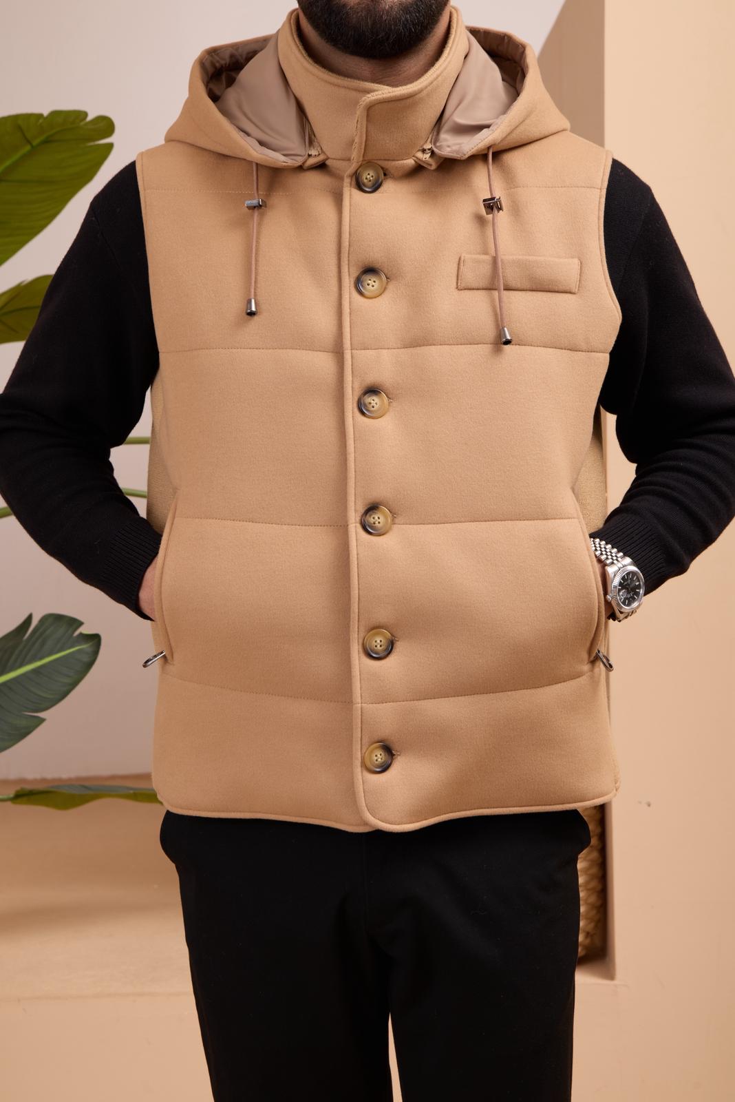 Men's Hooded Cashmere Vest
