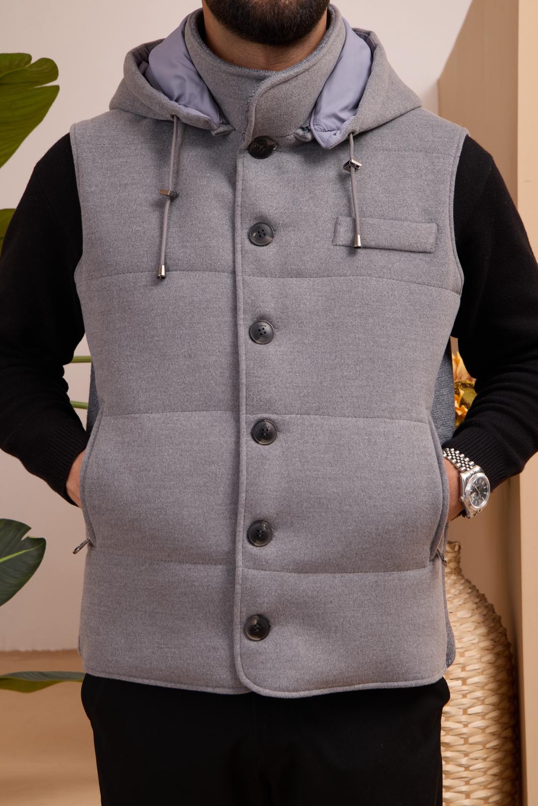 Men's Hooded Cashmere Vest