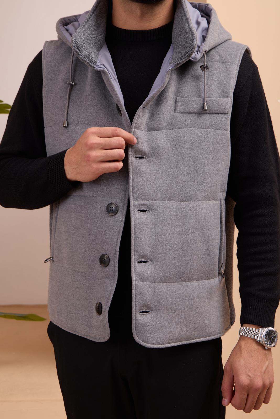Men's Hooded Cashmere Vest