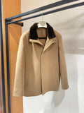 Men’s Cashmere Jacket with Rabbit Fur Collar