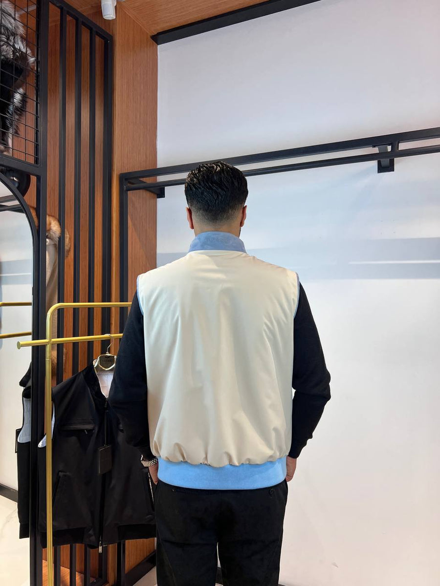 Elegant Men’s Vest with Waterproof Fabric and Knit Sleeves FN-3