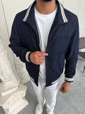 Lightweight Denim Jacket with Stripe Details