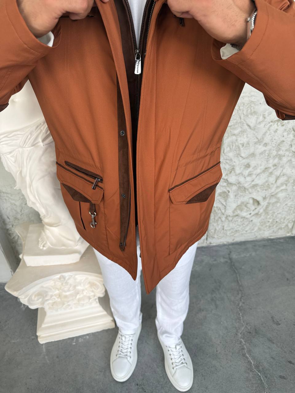 Waterproof Elegant Jacket with Cashmere Lining &amp; Rabbit Fur Hood