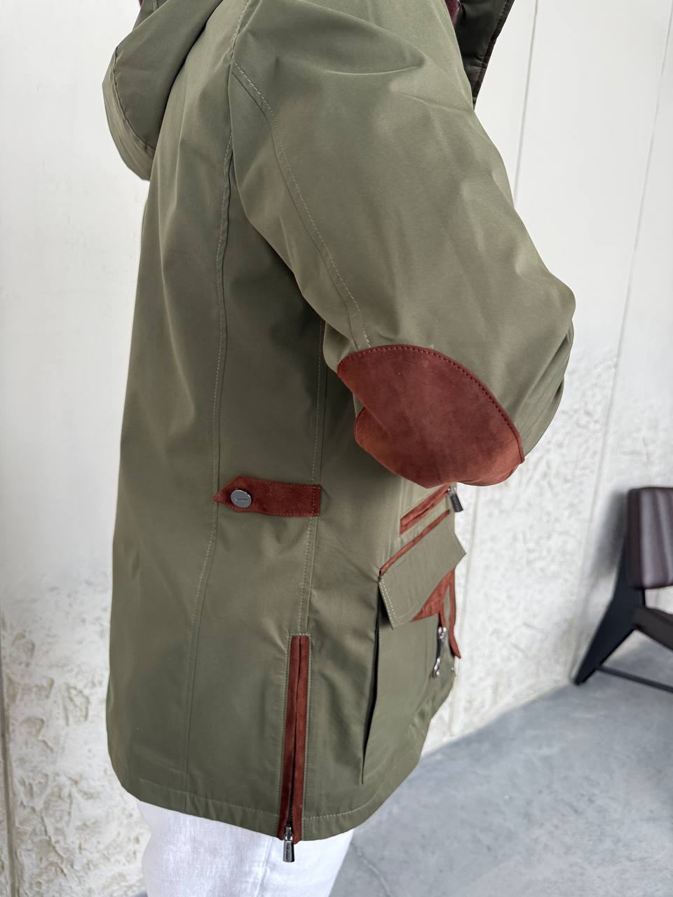Waterproof Elegant Jacket with Cashmere Lining &amp; Rabbit Fur Hood