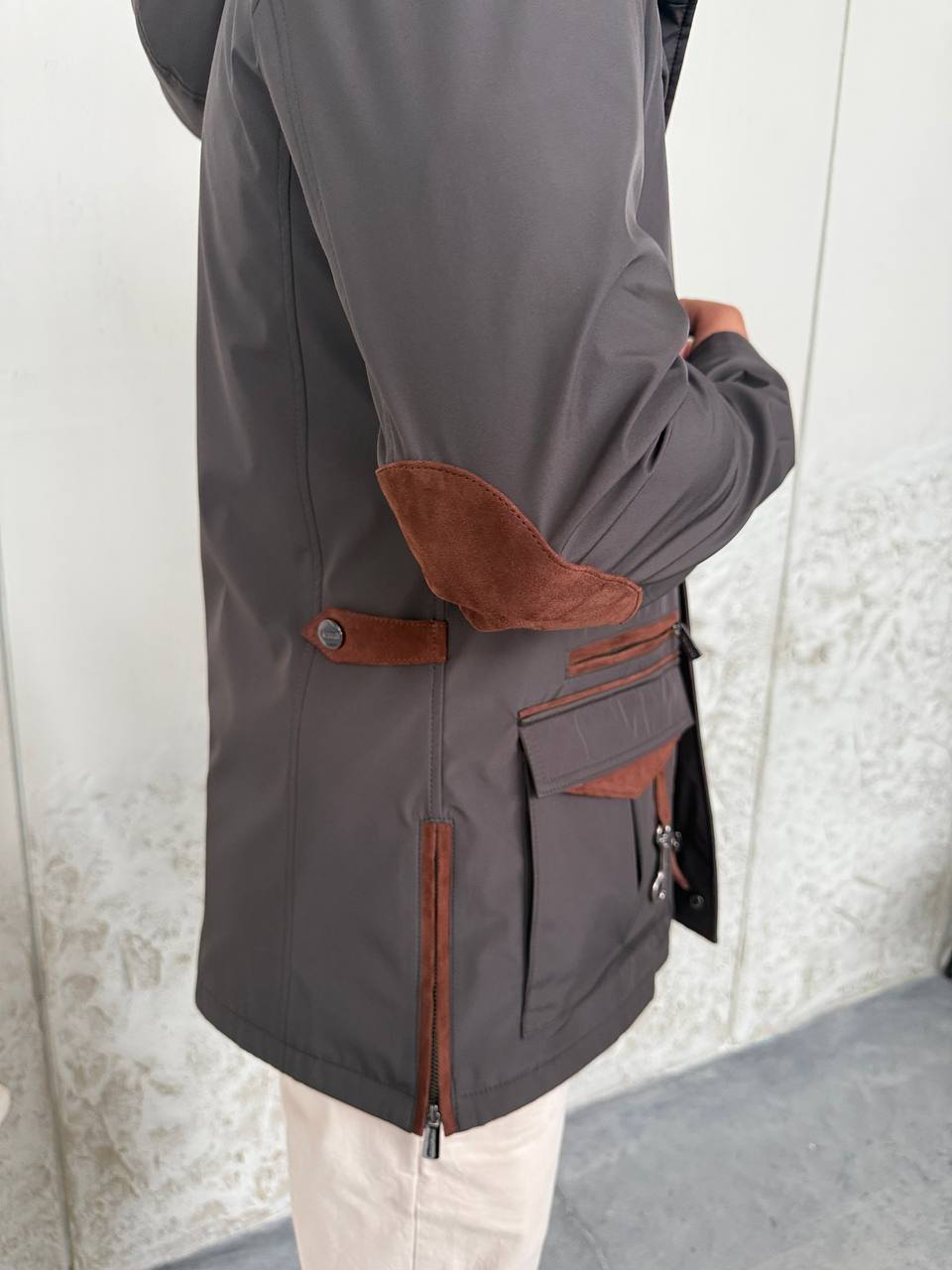 Waterproof Elegant Jacket with Cashmere Lining &amp; Rabbit Fur Hood