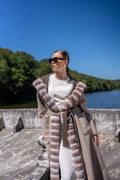 Reversible Hooded Abaya with Alpaca Wool and Rabbit Fur-9487-