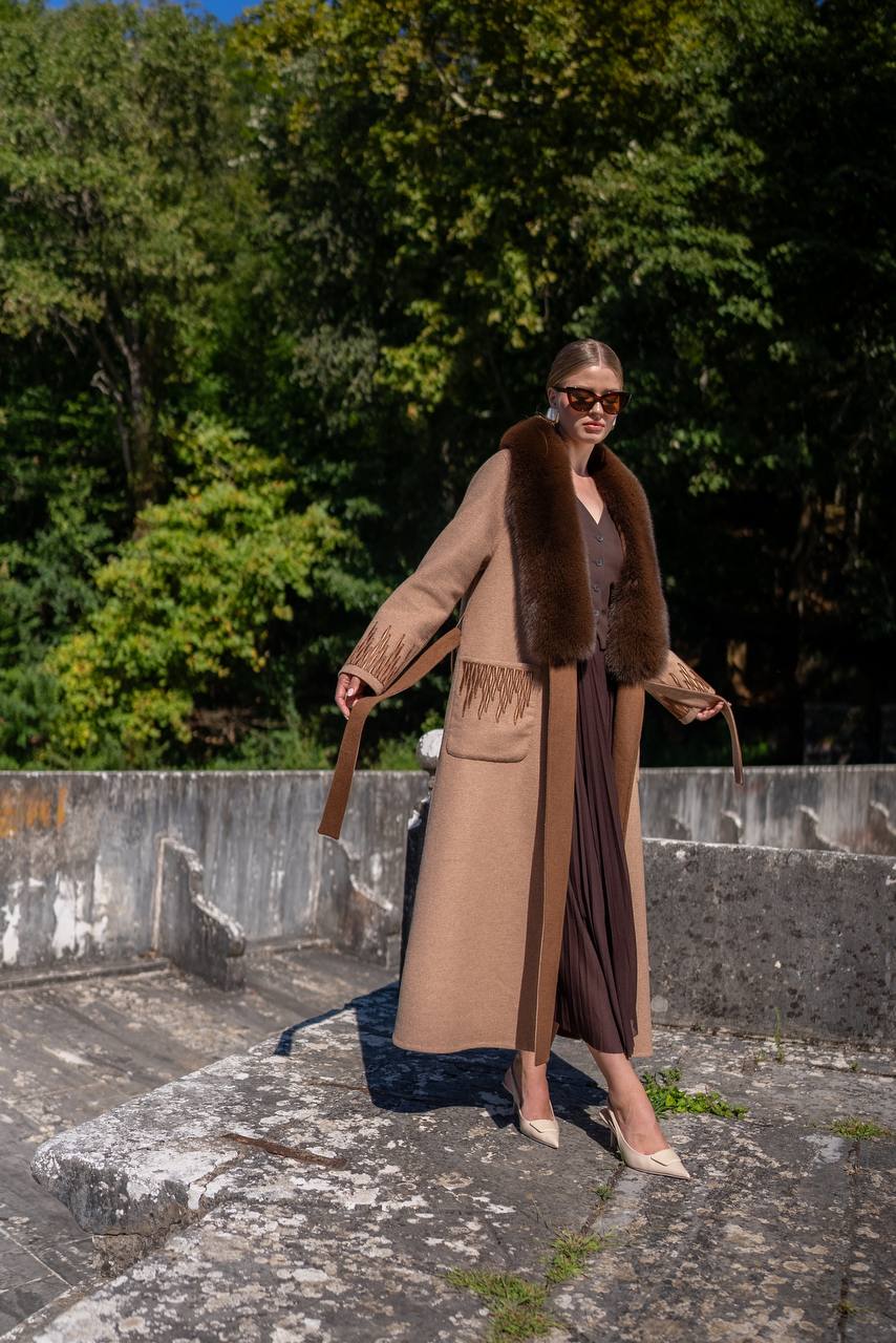 Custom Design Coat with Alpaca Wool-9021F Tüm-