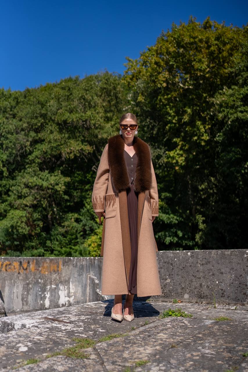 Custom Design Coat with Alpaca Wool-9021F Tüm-