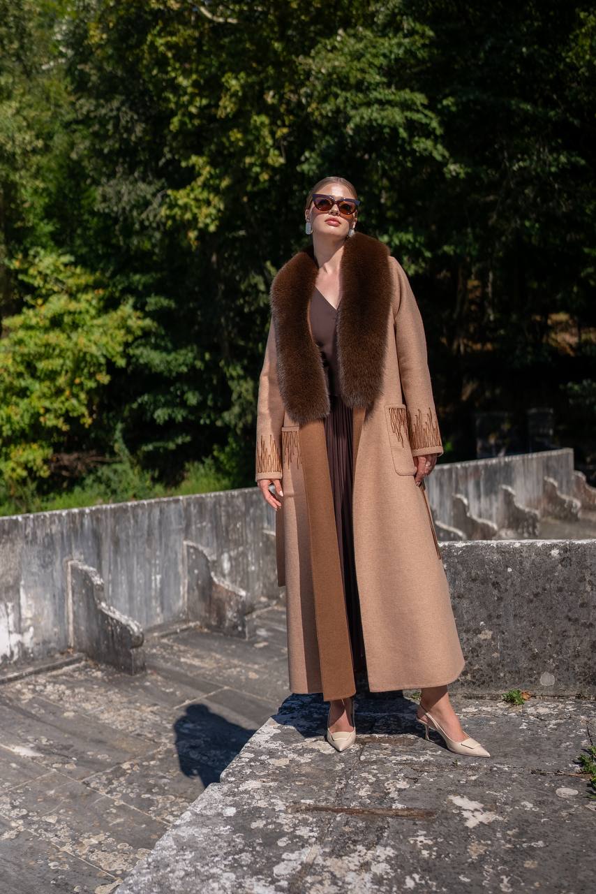 Custom Design Coat with Alpaca Wool-9021F Tüm-