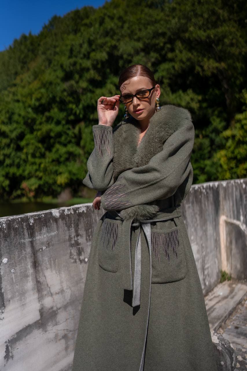 Custom Design Coat with Alpaca Wool-9021F Tüm-