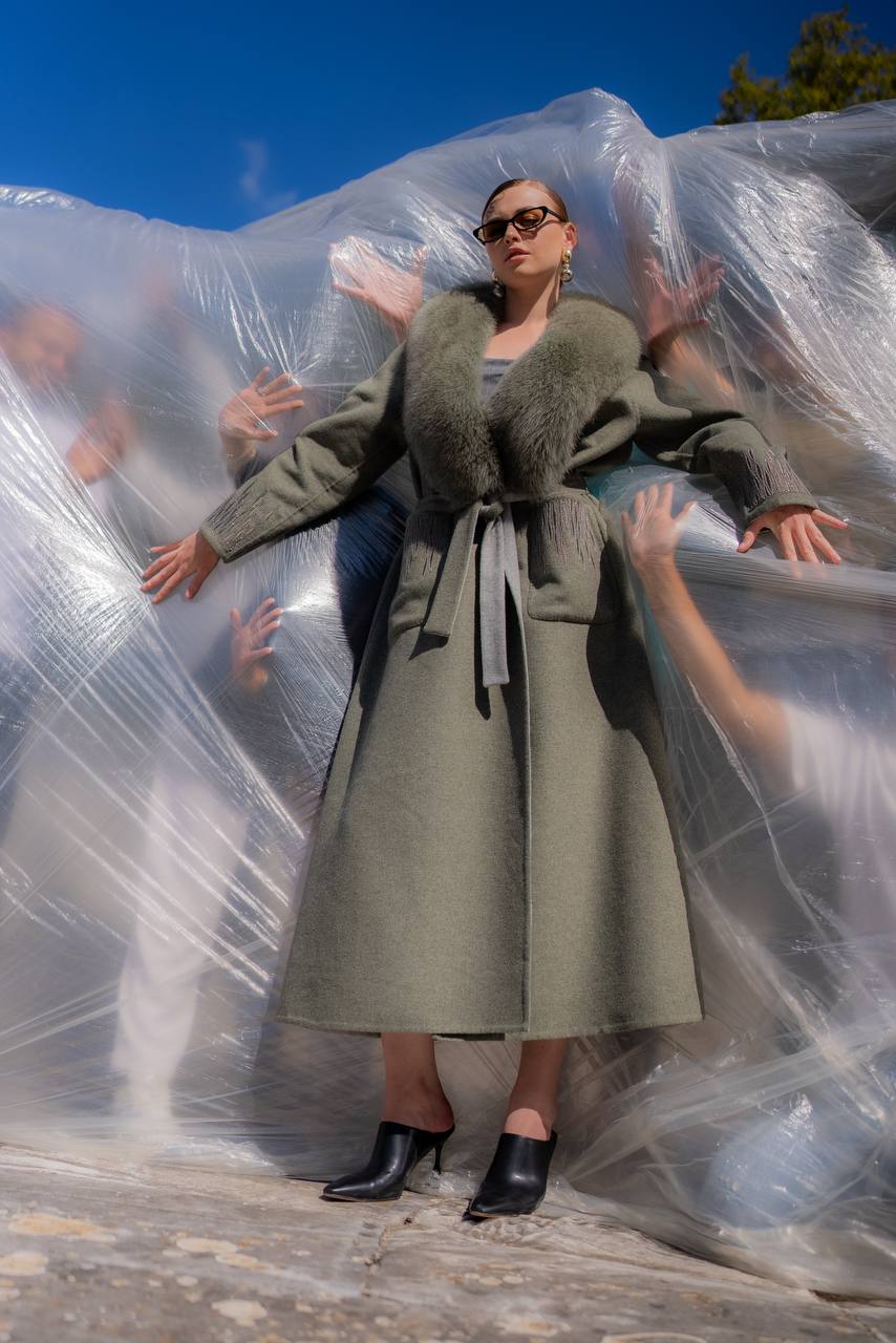 Custom Design Coat with Alpaca Wool-9021F Tüm-