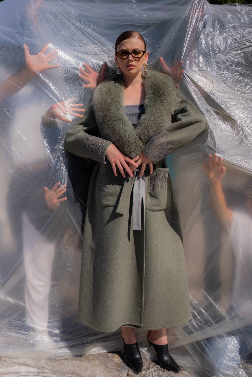 Custom Design Coat with Alpaca Wool-9021F Tüm-