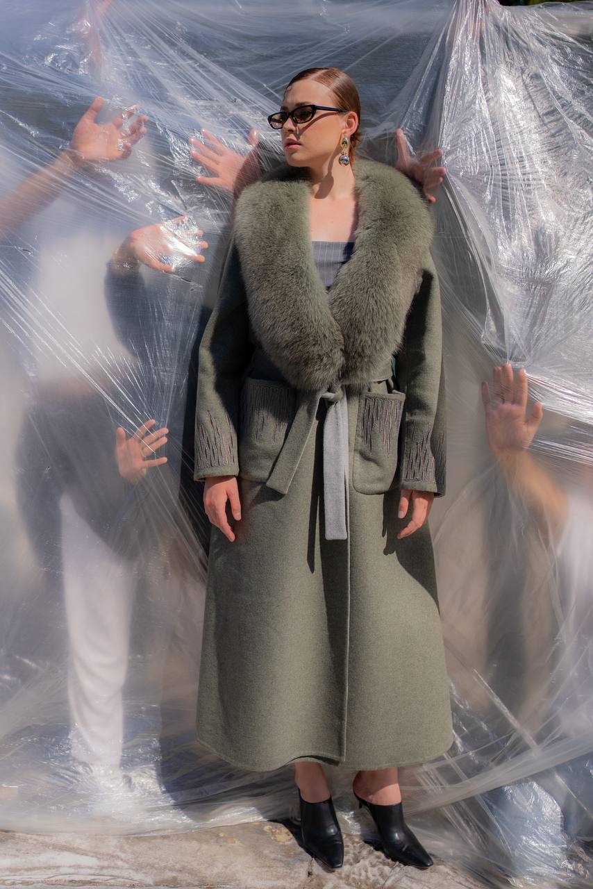 Custom Design Coat with Alpaca Wool-9021F Tüm-