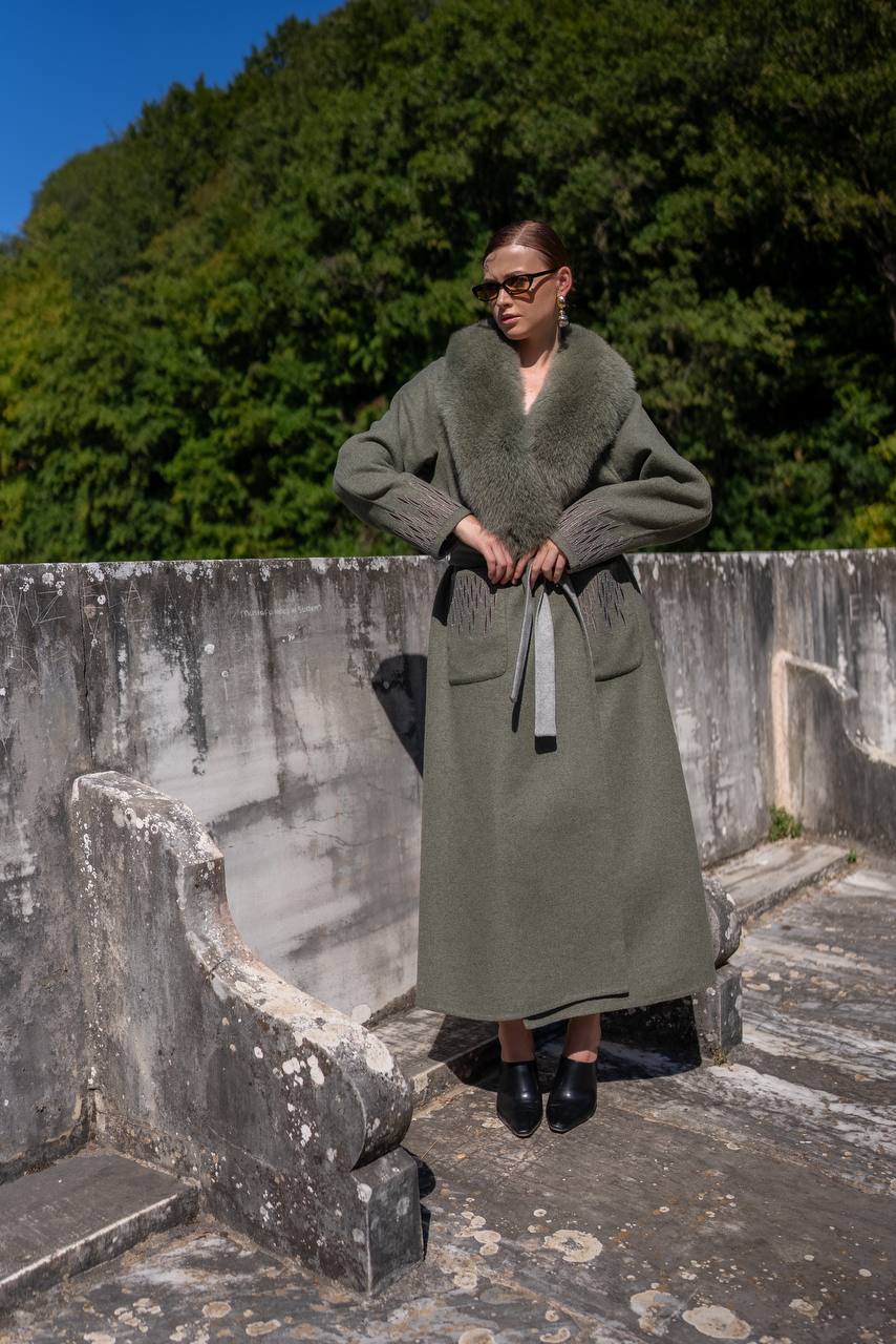 Custom Design Coat with Alpaca Wool-9021F Tüm-