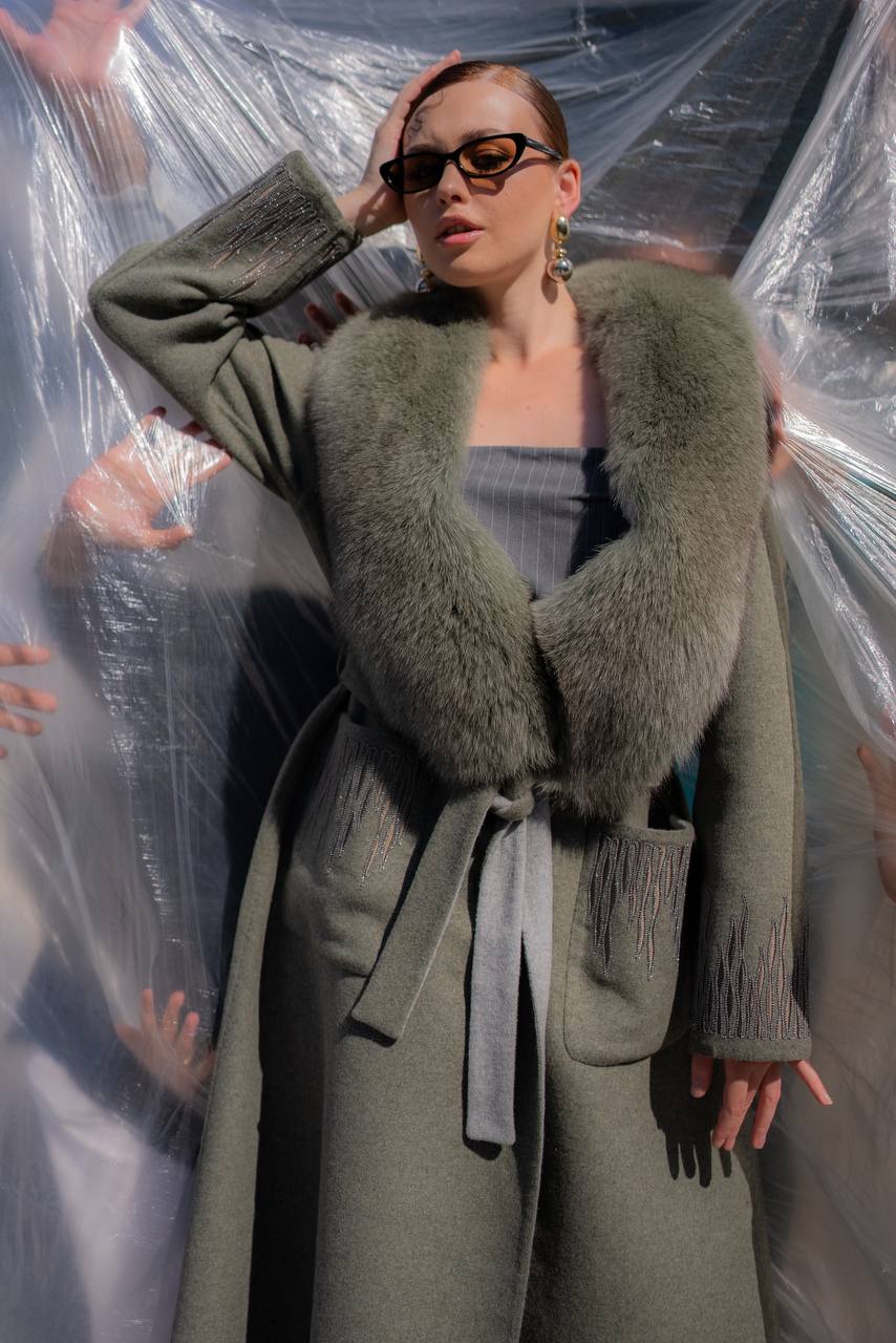 Custom Design Coat with Alpaca Wool-9021F Tüm-
