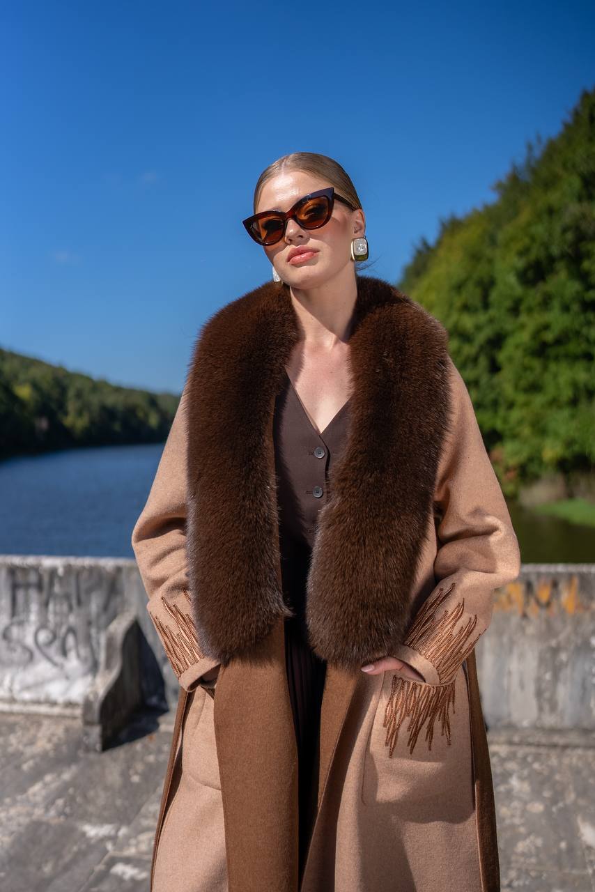 Custom Design Coat with Alpaca Wool-9021F Tüm-