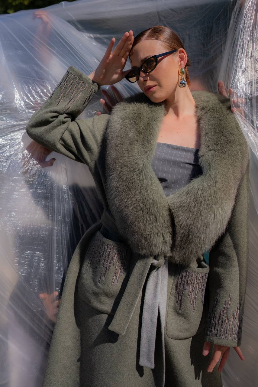 Custom Design Coat with Alpaca Wool-9021F Tüm-