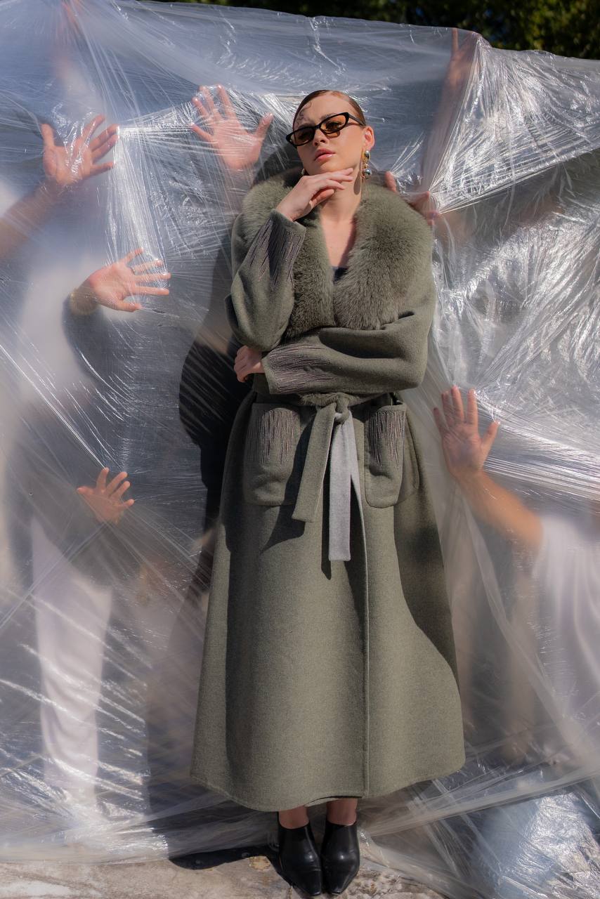 Custom Design Coat with Alpaca Wool-9021F Tüm-