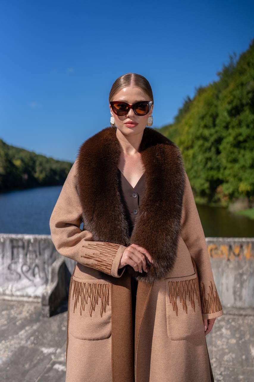 Custom Design Coat with Alpaca Wool-9021F Tüm-