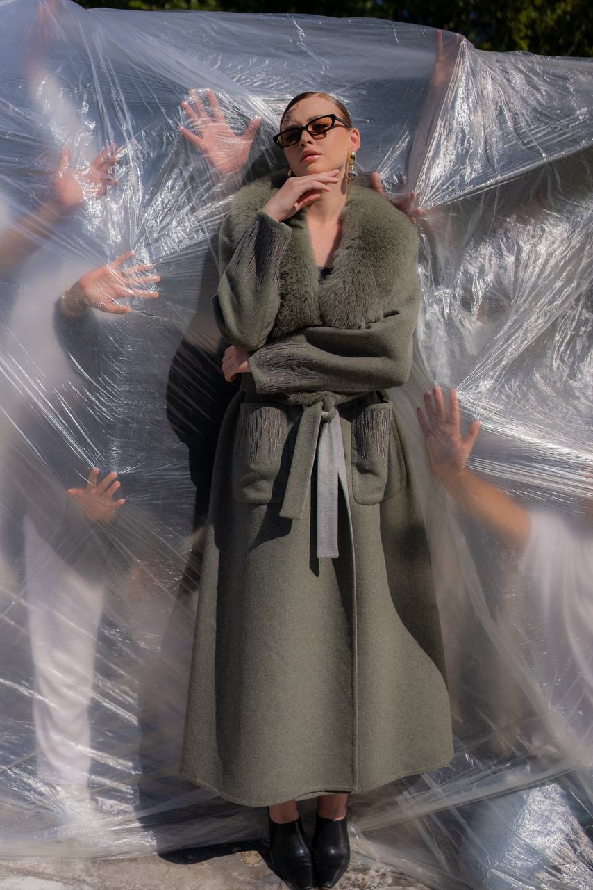 Custom Design Coat with Alpaca Wool-9021F Tüm-