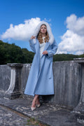 Cashmere Fabric Women’s Coat with Fox Fur Trim-9022-