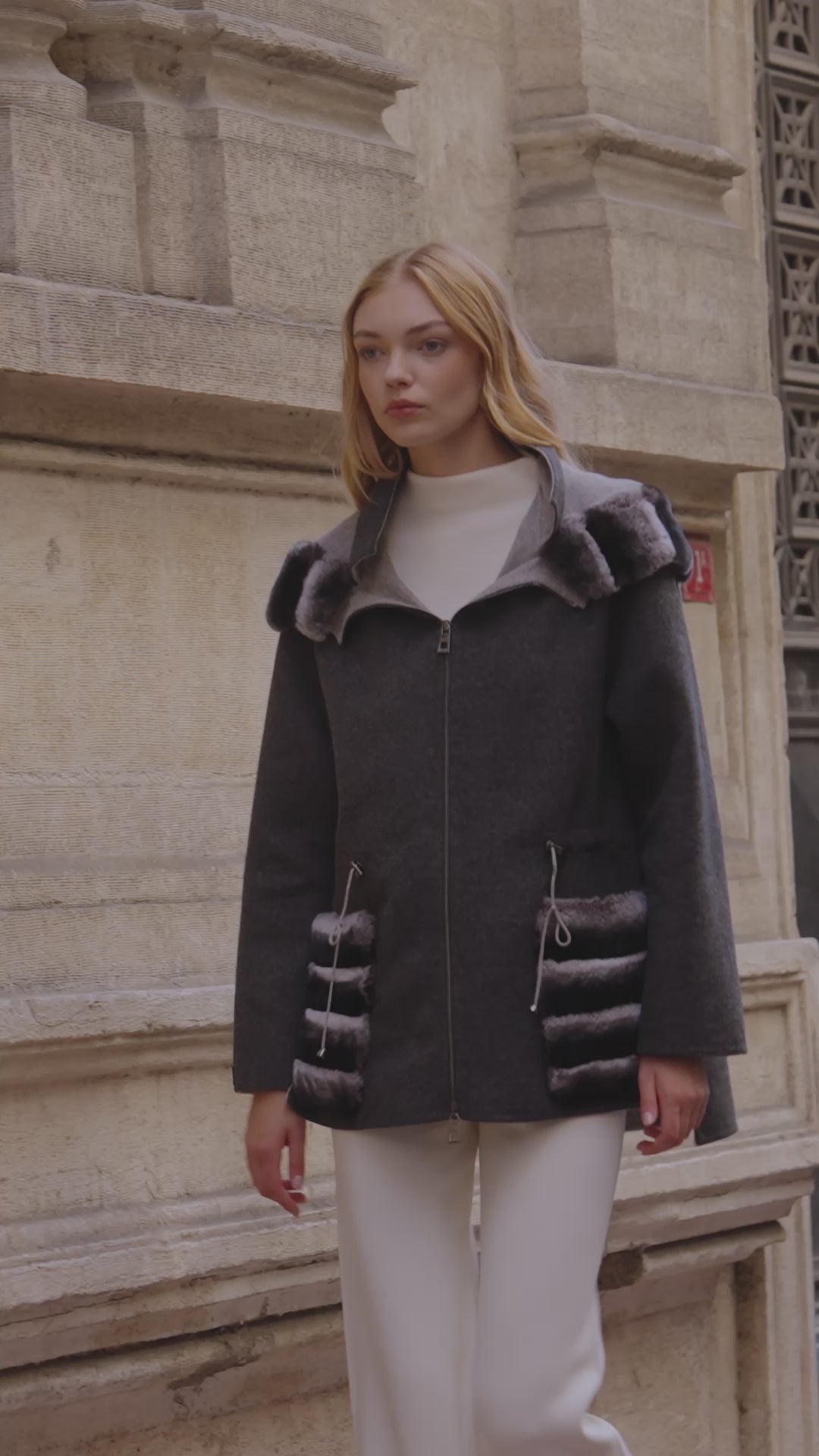 ALPACA RABBIT REX FUR JACKET -9317 REX