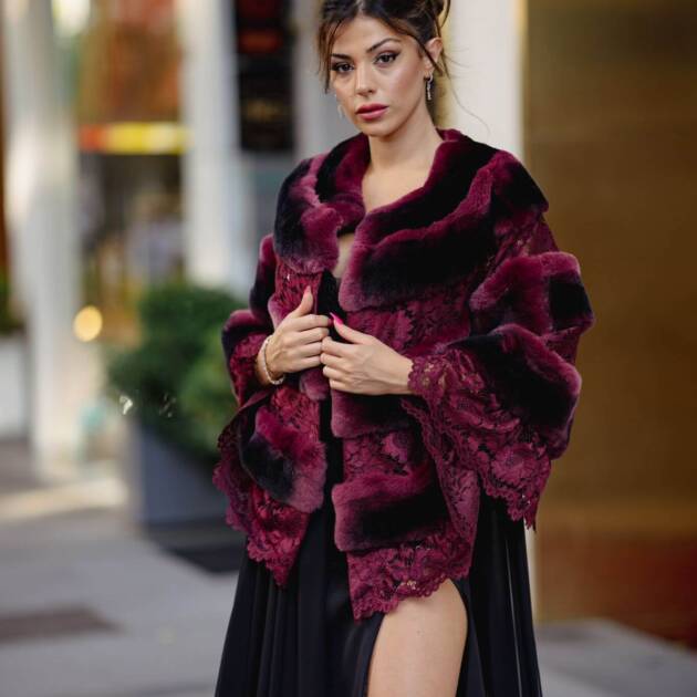 Bordeaux Black Rabbit Rex Shawl