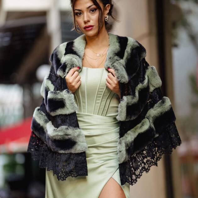 Green Black Rabbit Rex Shawl