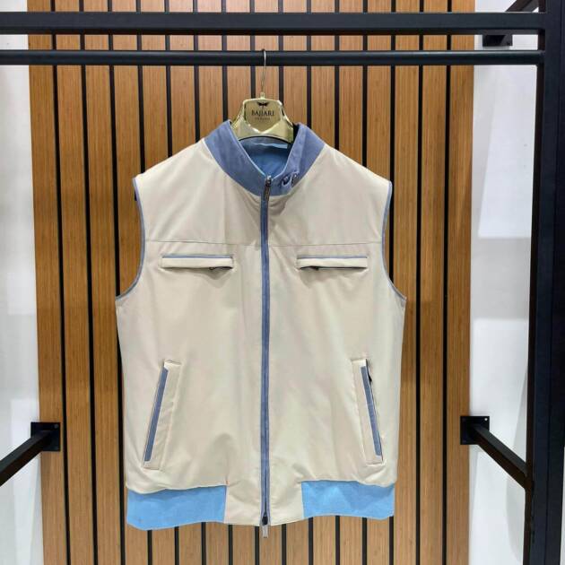 Elegant Men’s Vest with Waterproof Fabric and Knit Sleeves FN-3