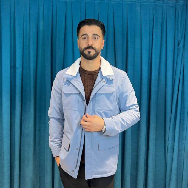 Stylish Men’s Jacket with Waterproof Fabric and Suede Details M-1009