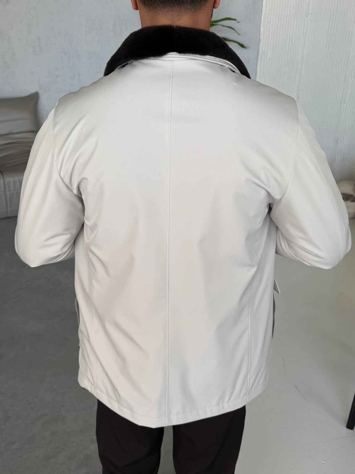 Stylish Jacket with Waterproof Fabric and Real Rex Rabbit Fur Lining - Görsel 2