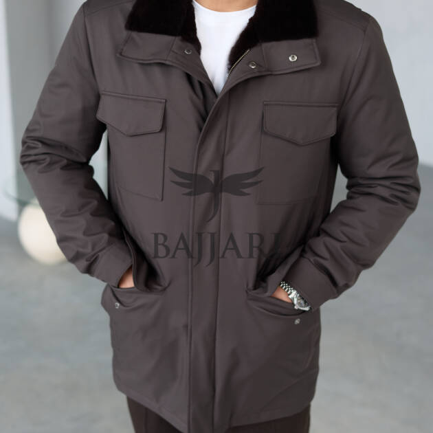 BAJJARI MAN Traveller Jacket Soft Rabbit Rex fur lined interior: Waterproof fabric